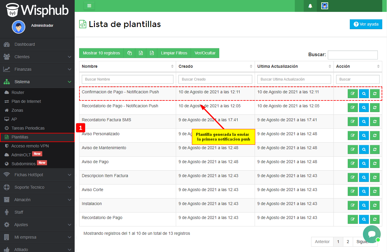 Como Activar Plantillas WispHub Net